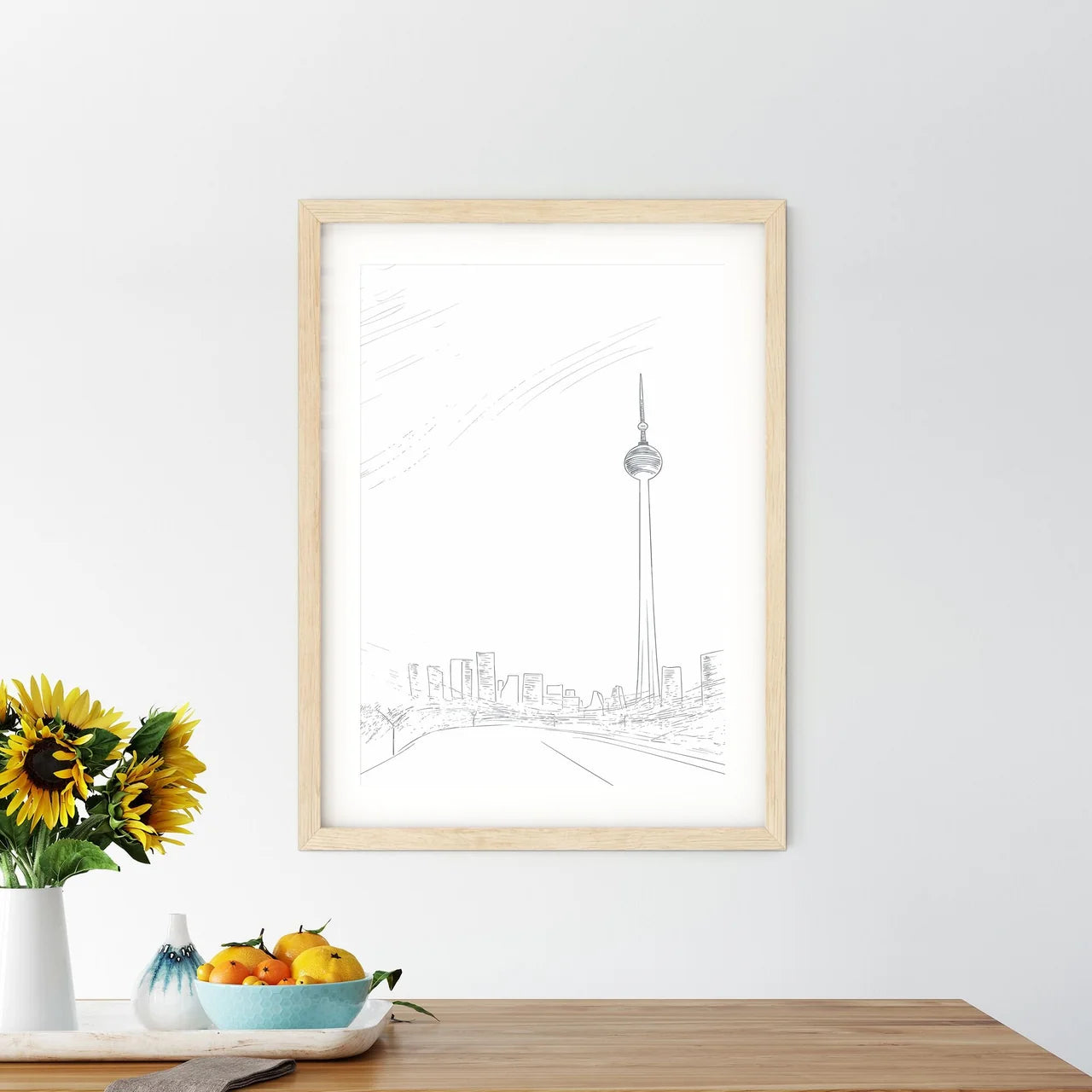 Berlin Skyline - A Drawing Of A City Custom Print