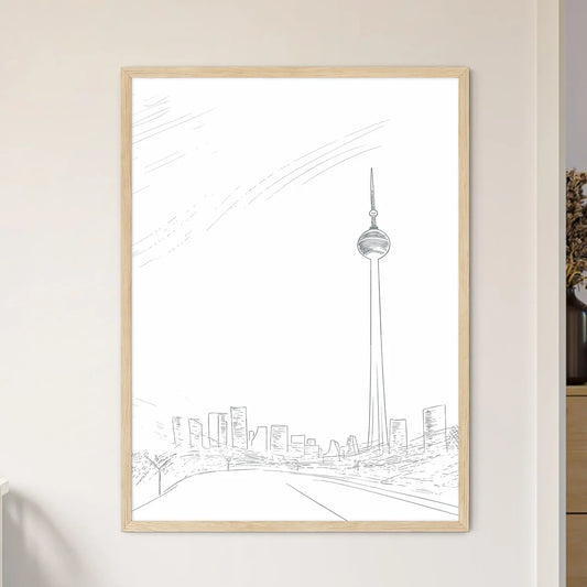 Berlin Skyline - A Drawing Of A City Framed Art