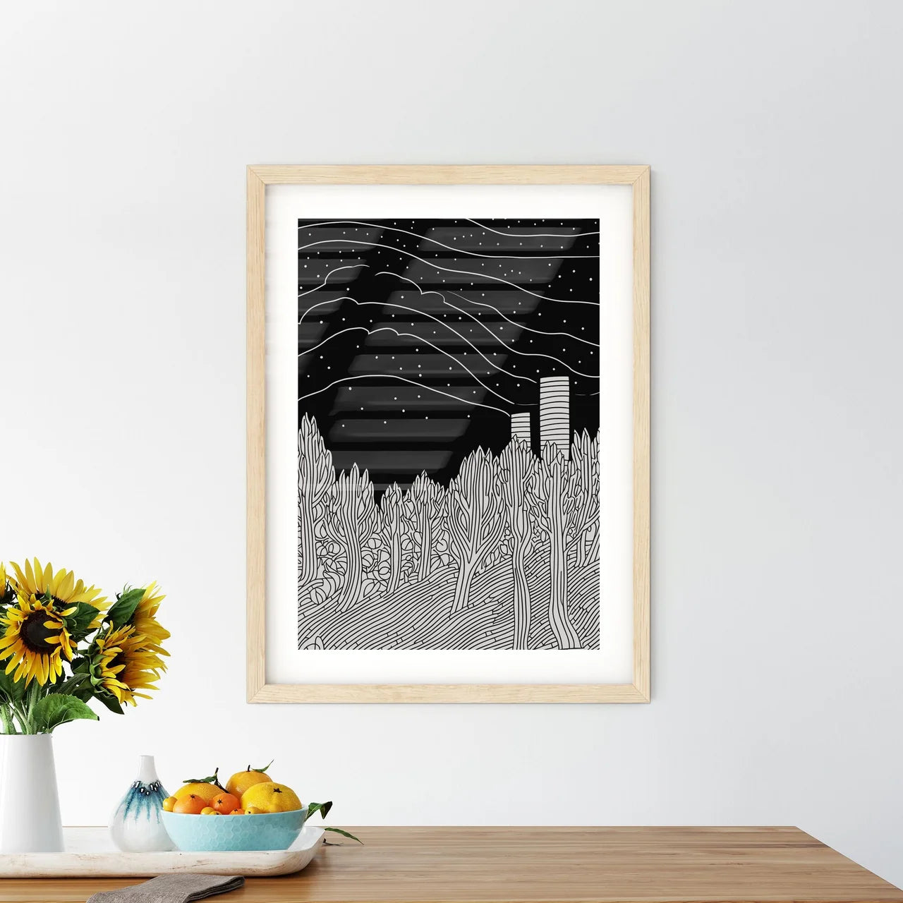 Berlin Skyline - A Drawing Of Framed Print