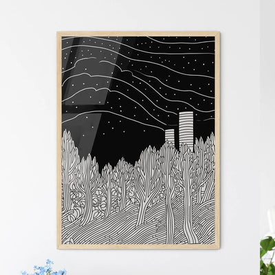 Berlin Skyline - A Drawing Of A City In The Woods