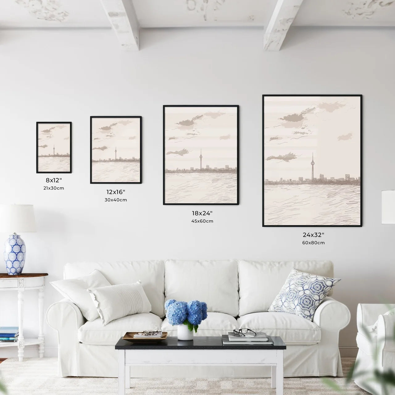 Berlin Skyline - A City Skyline With A Tall Tower In The Distance Size Chart