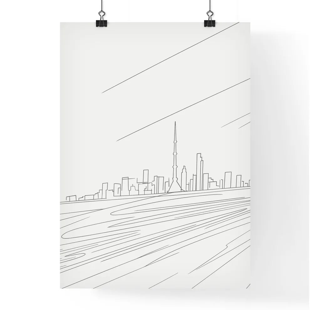 Boston Pier And Skyline - A Drawing Of A City Poster