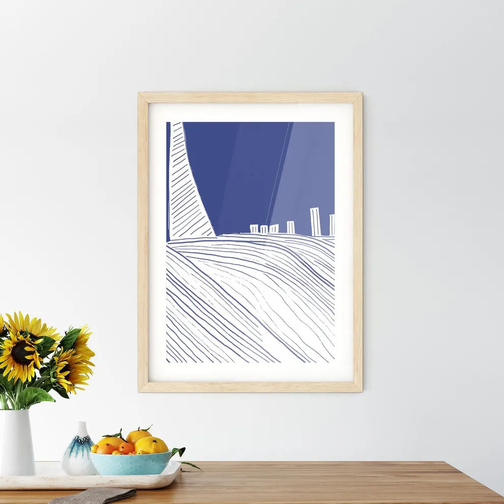 Boston Pier And Skyline - A Drawing Of Framed Print