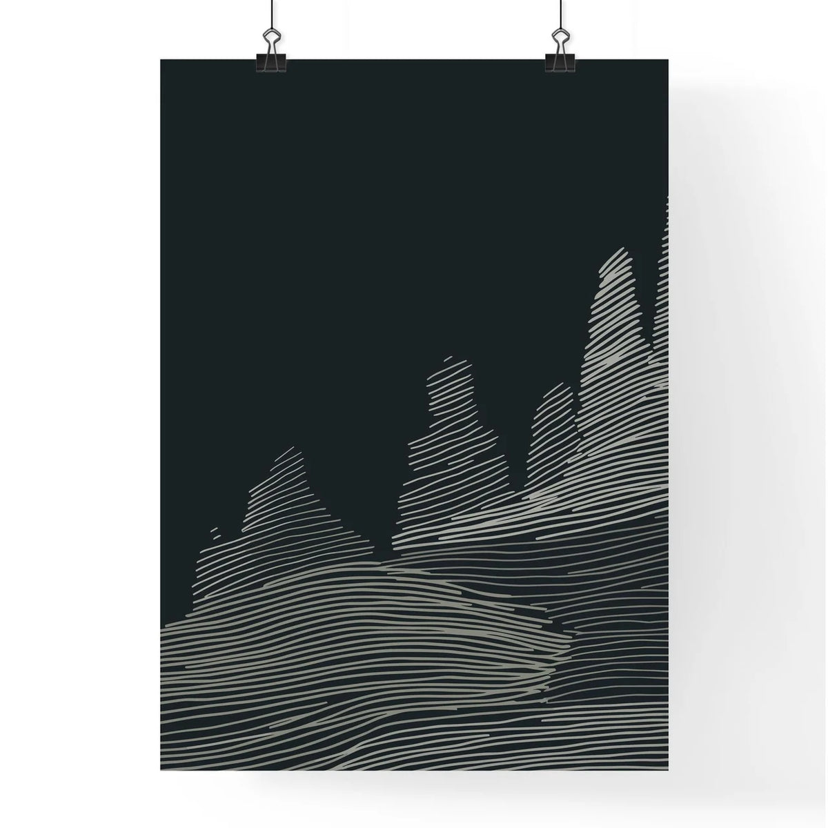 Boston Skyline - A White Line Poster