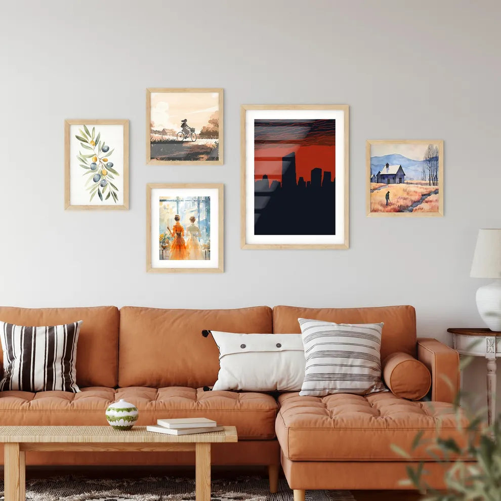 Chicago Skyline - A Silhouette Of A City With Red Sky Interior Design