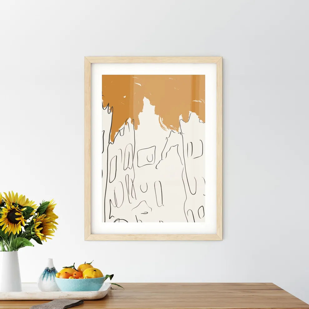 City Life In Amsterdam - A Drawing Of Framed Print