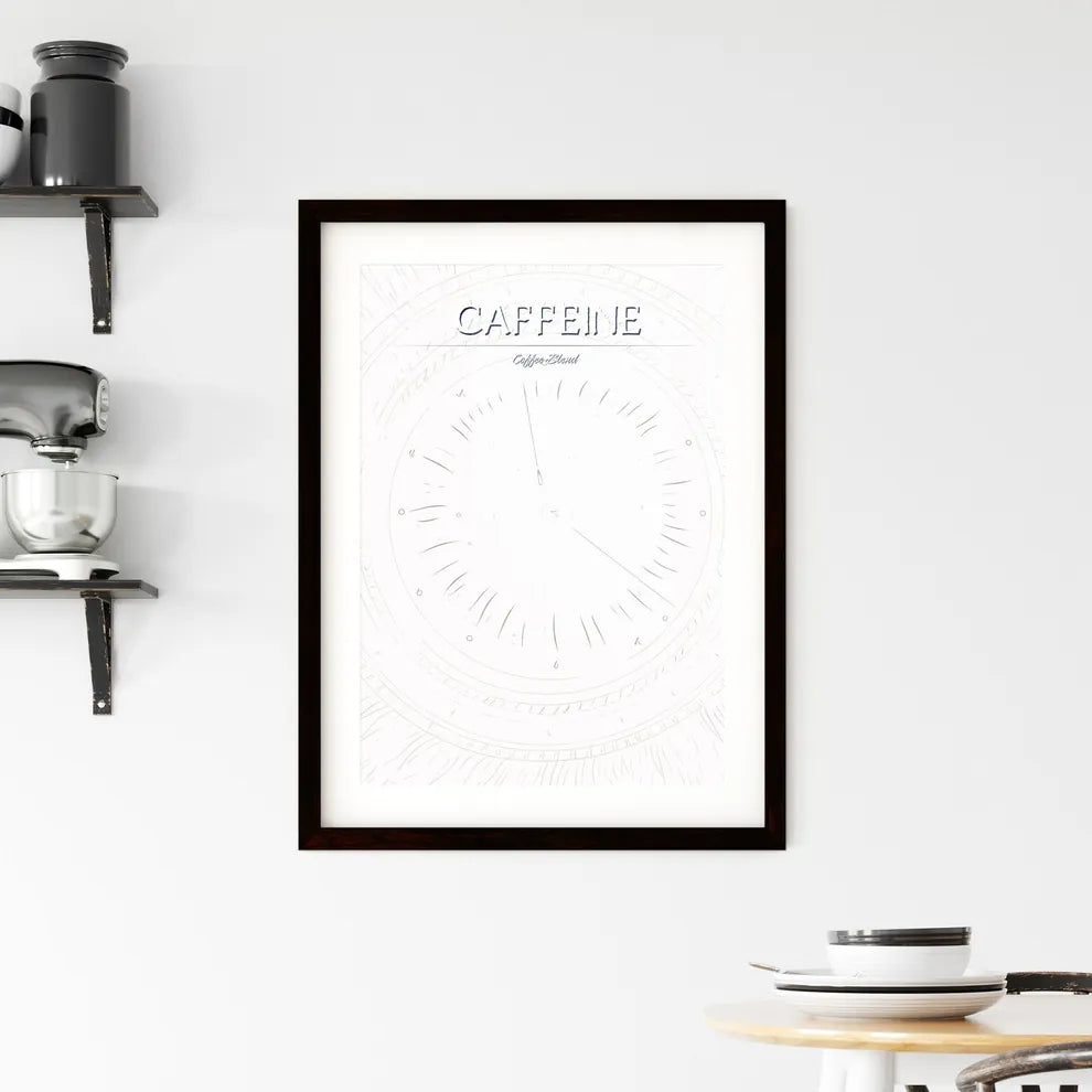 Coffee Time Poster - A Clock With Numbers An Framed Print