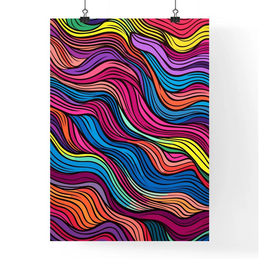 Colorful Waves - A Colorful P Poster