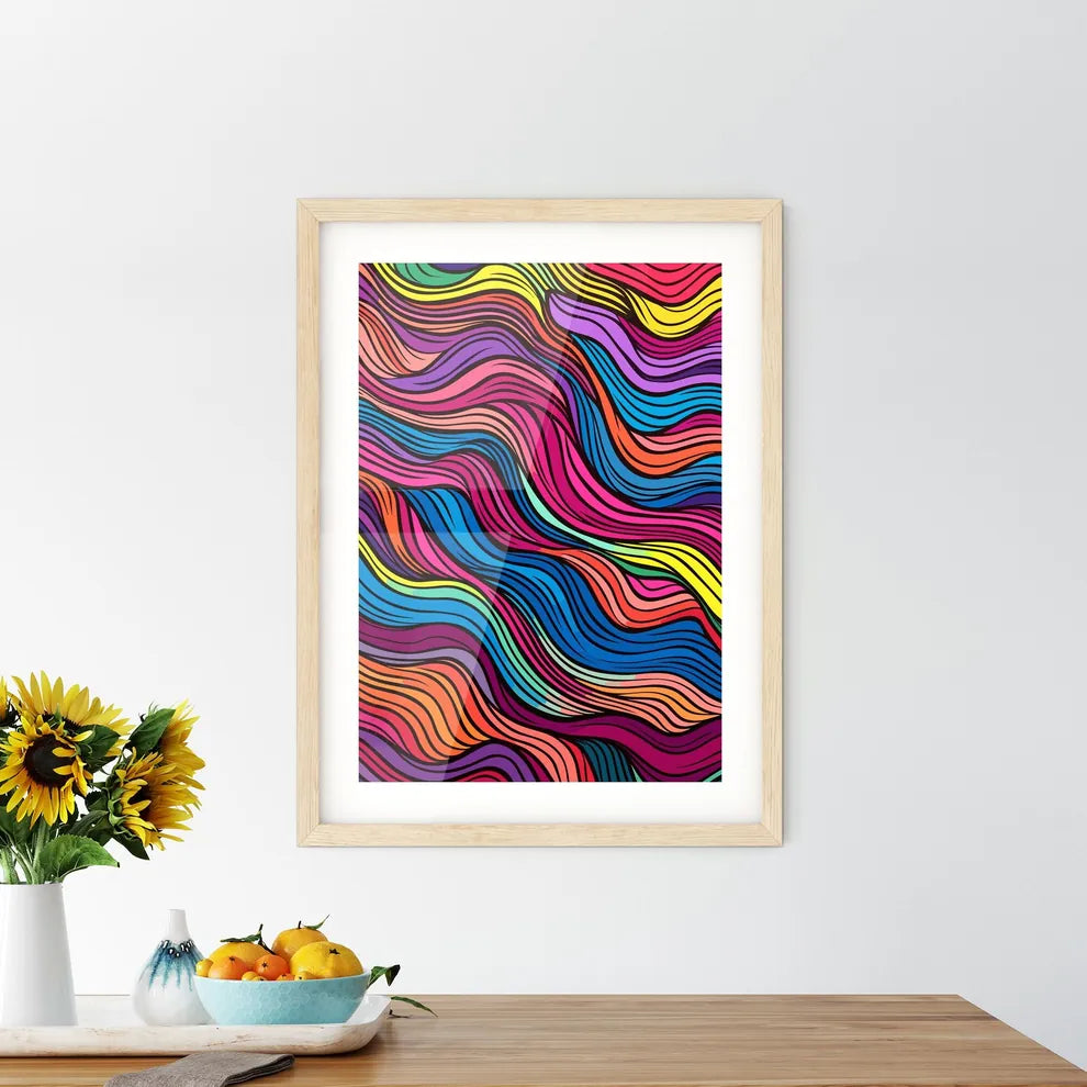 Colorful Waves - A Colorful P Framed Print