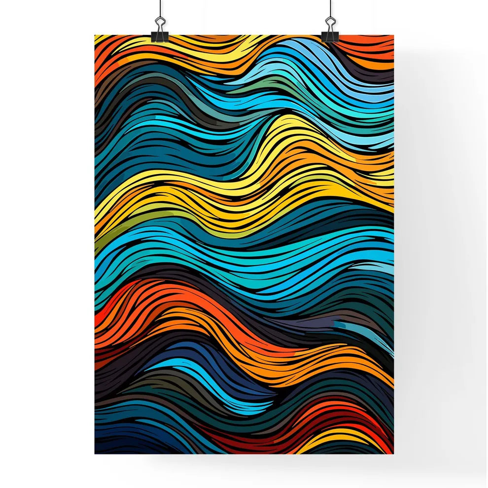 Colorful Waves - A Colorful P Poster
