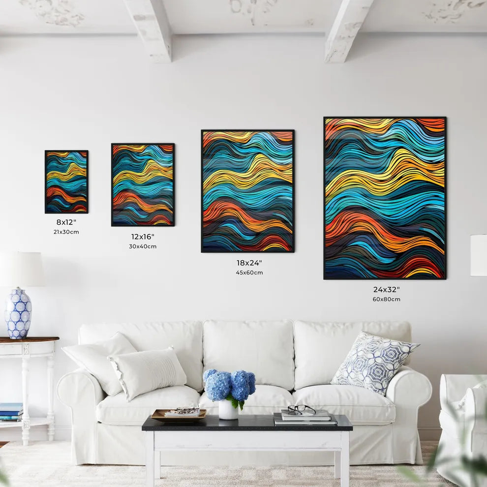 Colorful Waves - A Colorful P - Kitchen Hangings