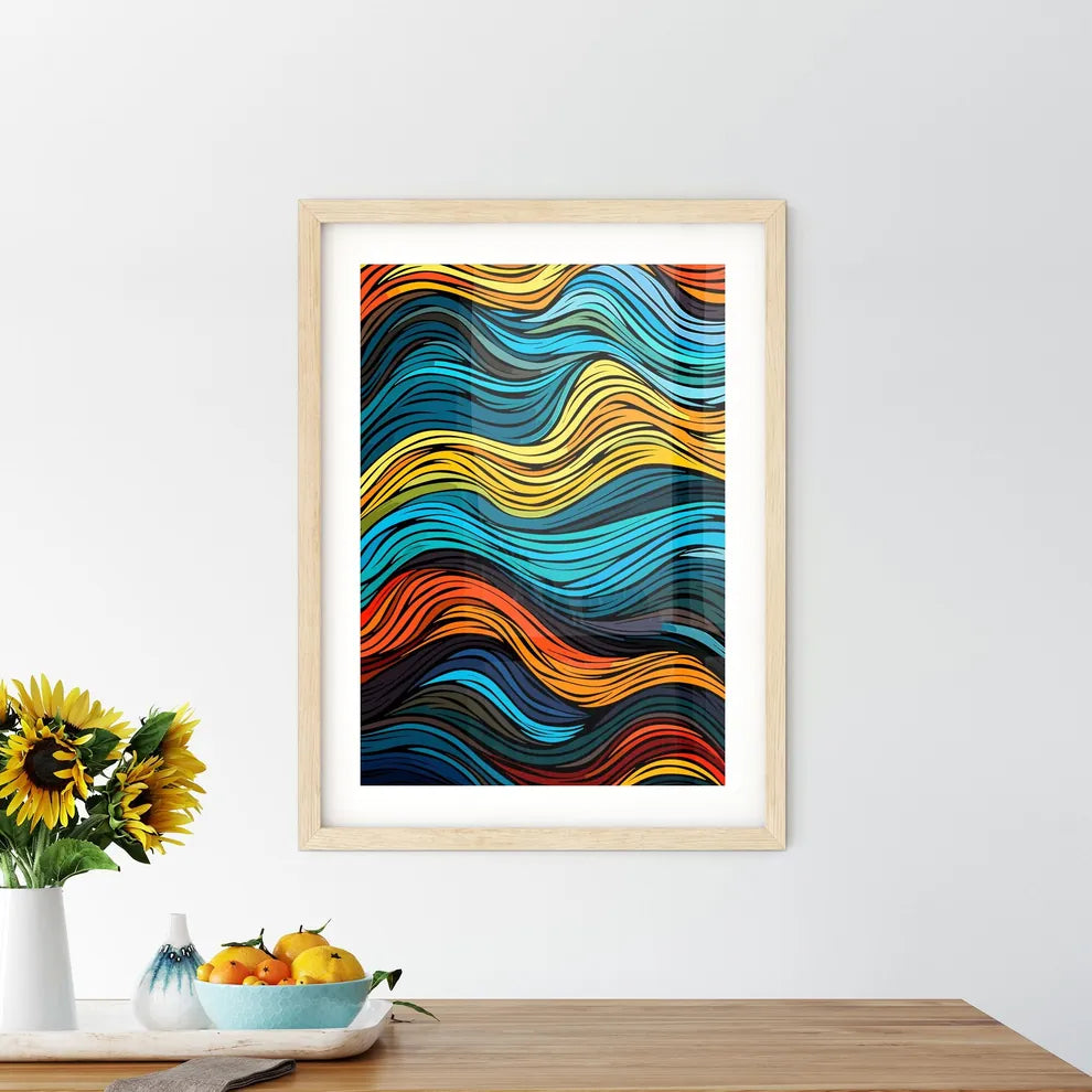Colorful Waves - A Colorful P Framed Print