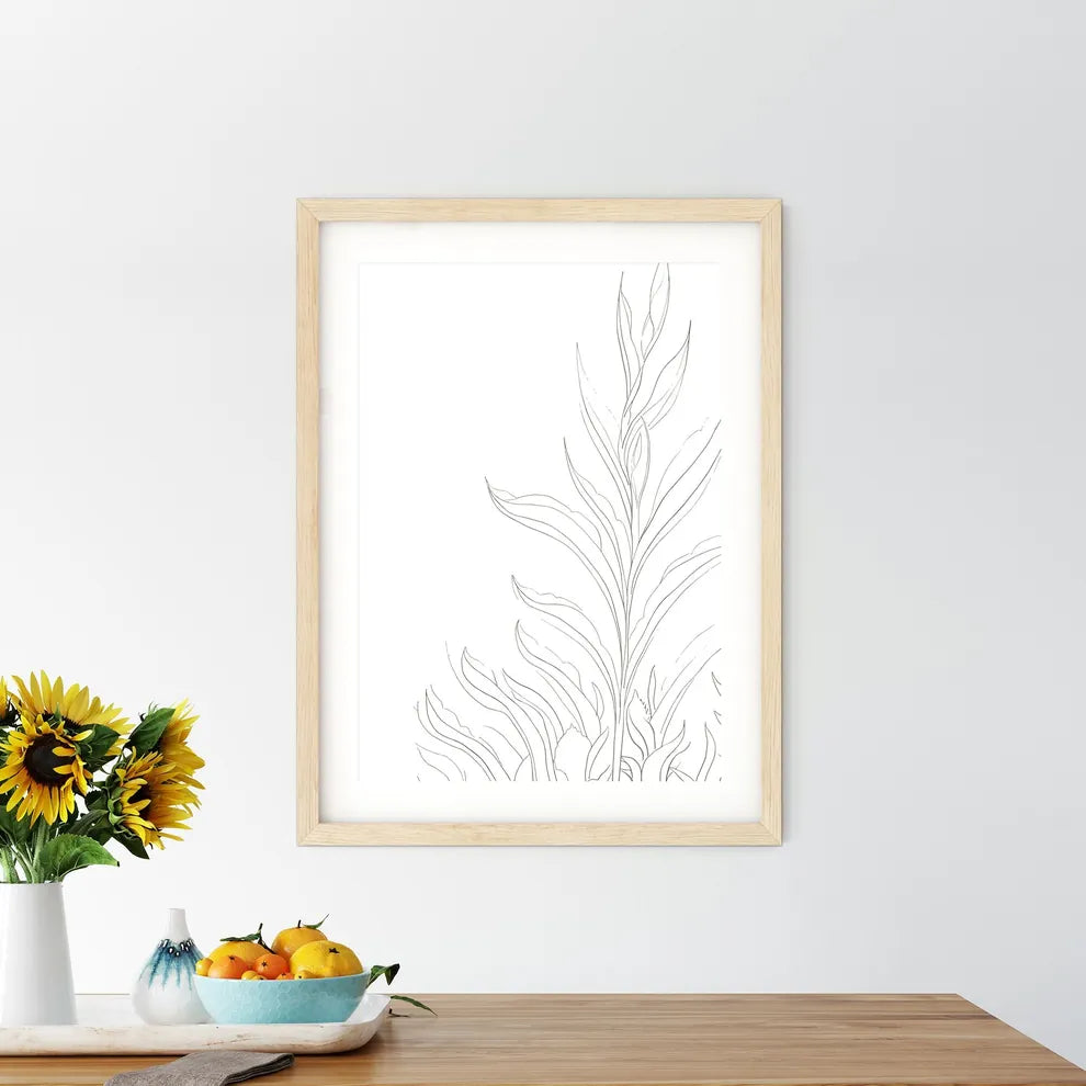 Growing Plant - A Drawing Of Framed Print