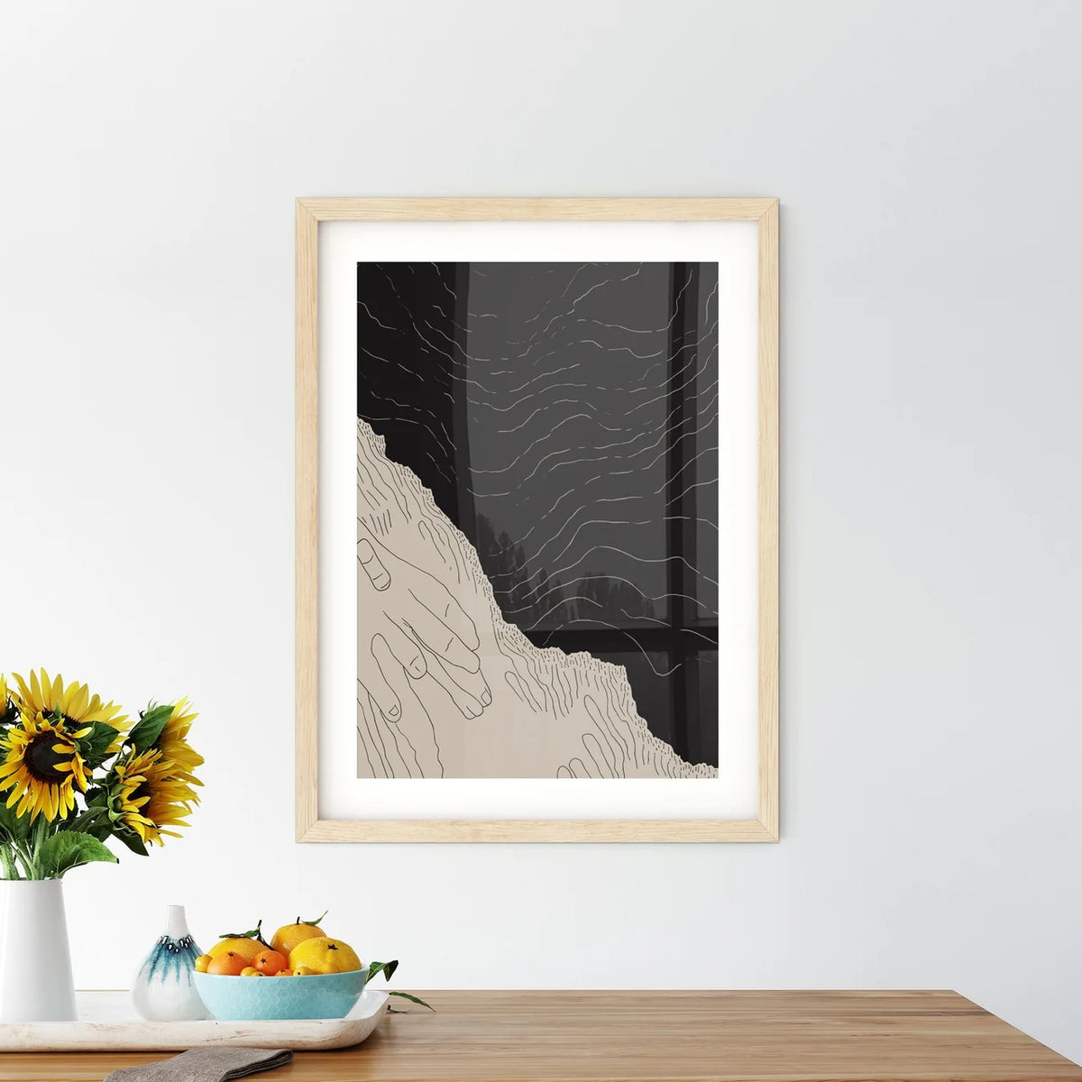 Hands - A Drawing Of Framed Print