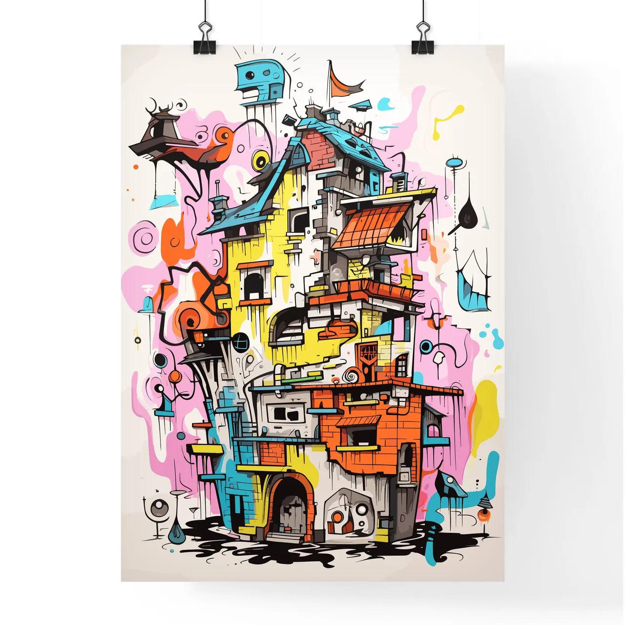 Impressive House - A Colorful Art Piece Of Artwork Poster