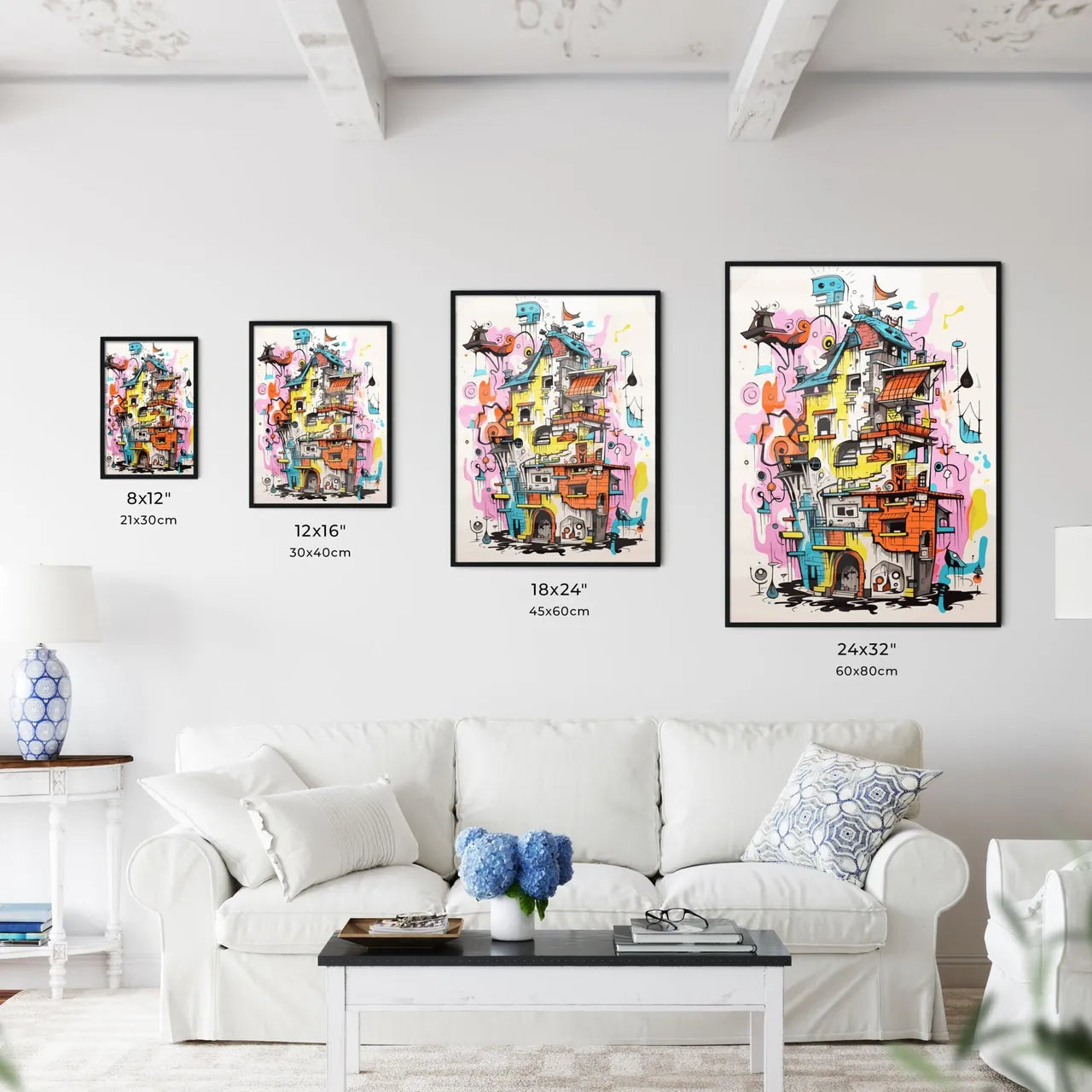 Impressive House - A Colorful Art Piece Of Artwork Size Chart