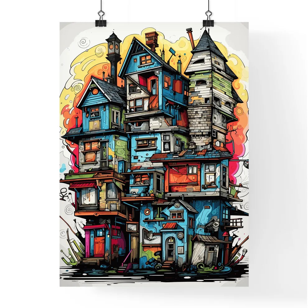 Impressive House - A Colorful Building With Many Windows Poster