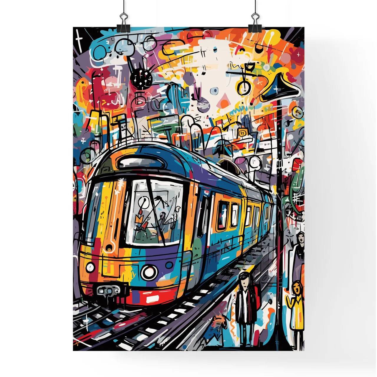 In The Subway Train - A Colorful Train On A Railway Track Poster