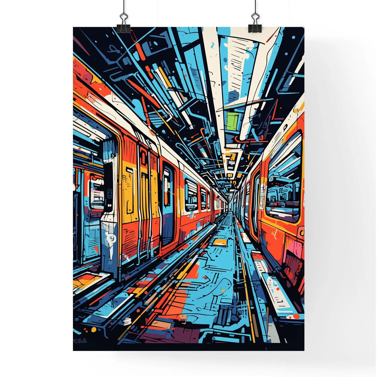 In The Subway Train - A Train Inside A Tunnel Poster