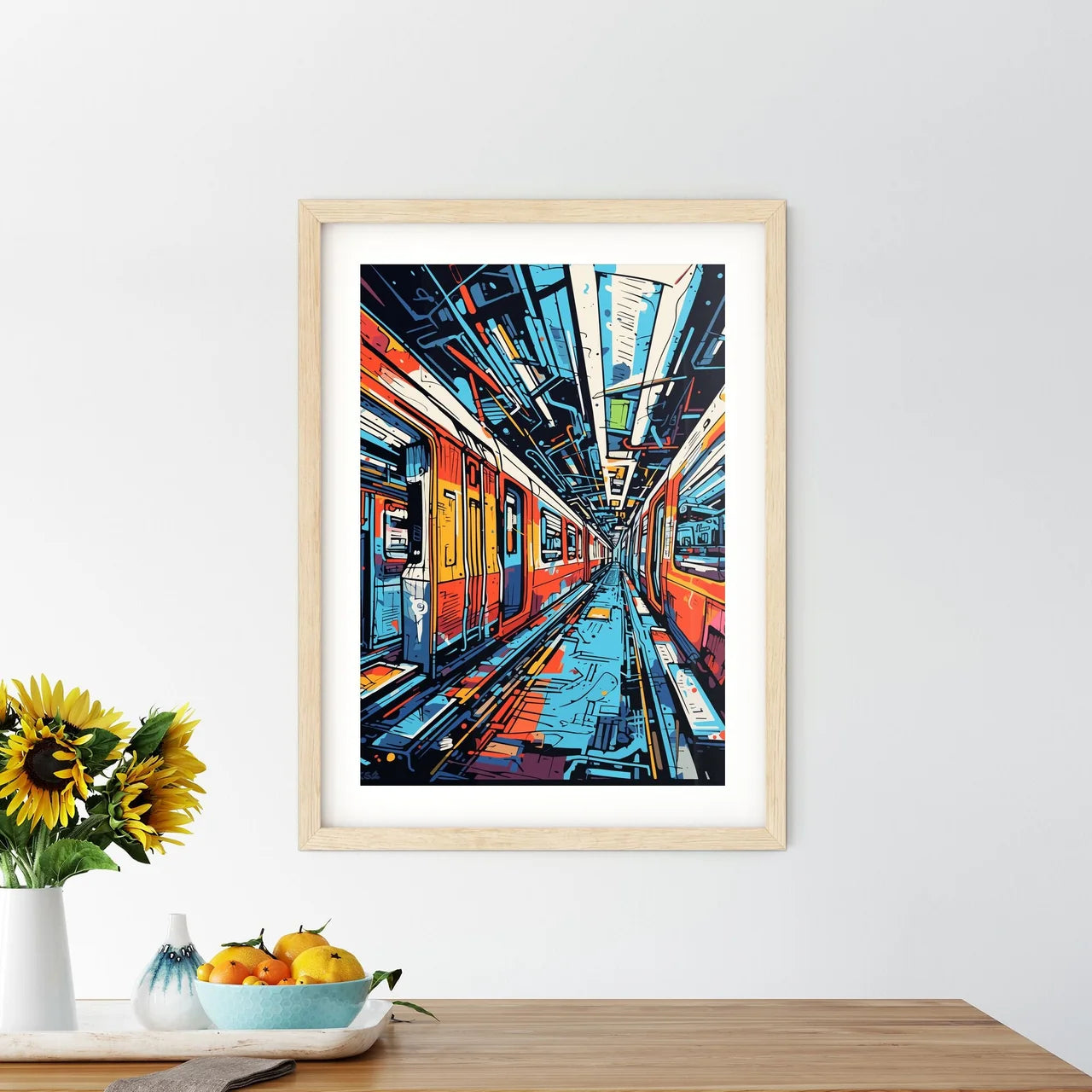 In The Subway Train - A Train Inside A Tunnel Custom Print