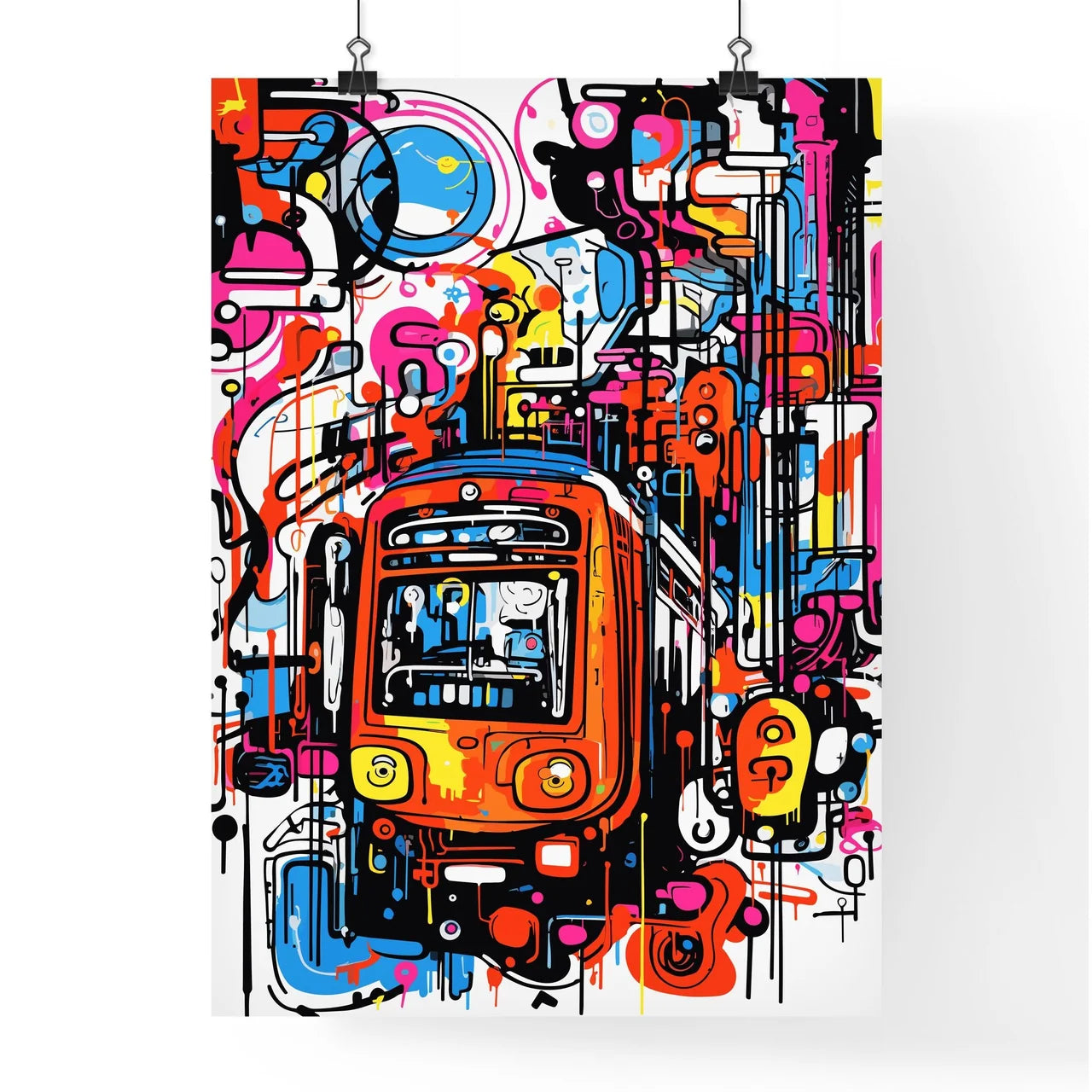 In The Subway Train - A Colorful A Poster
