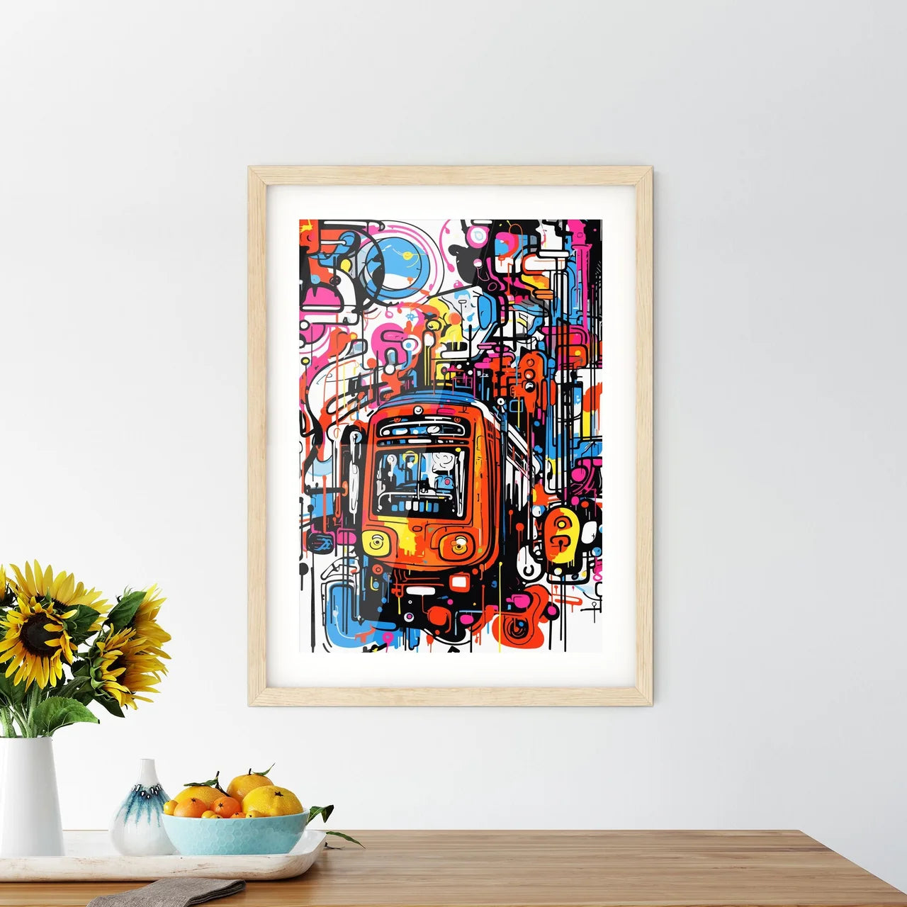 In The Subway Train - A Colorful A Framed Print