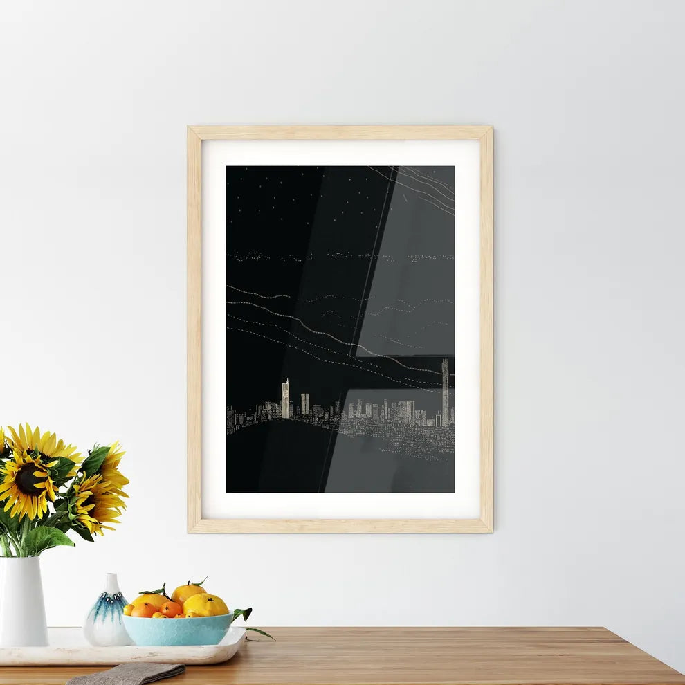 Istanbul Skyline - A City At Night With Lights Custom Print