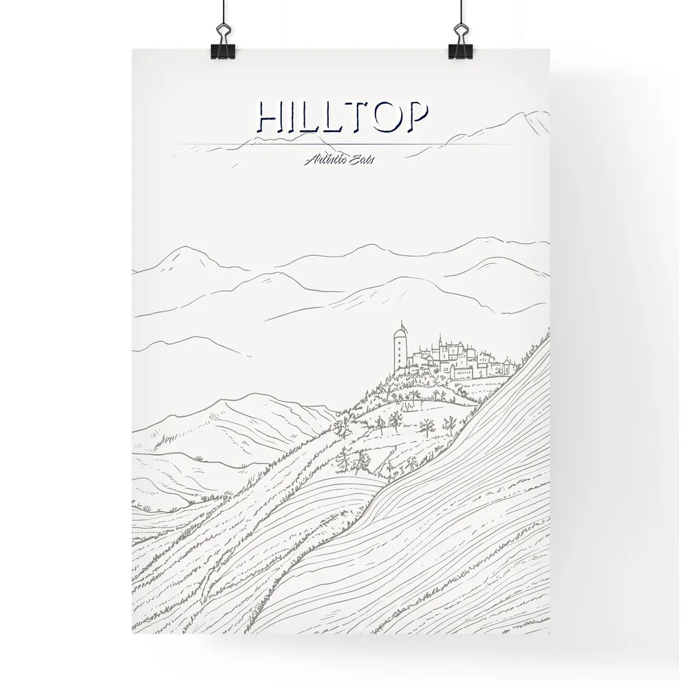 Italy - A Drawing Of A Castle On Poster