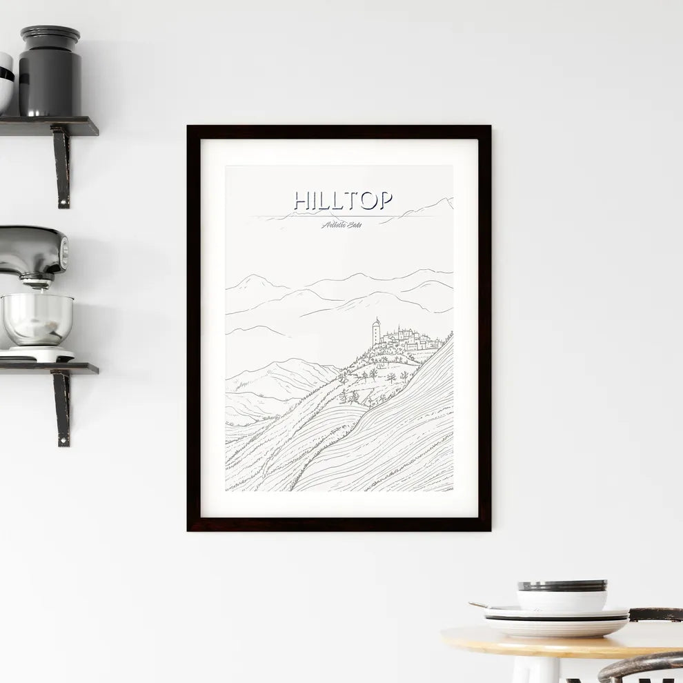Italy - A Drawing Of A Castle On Framed Print