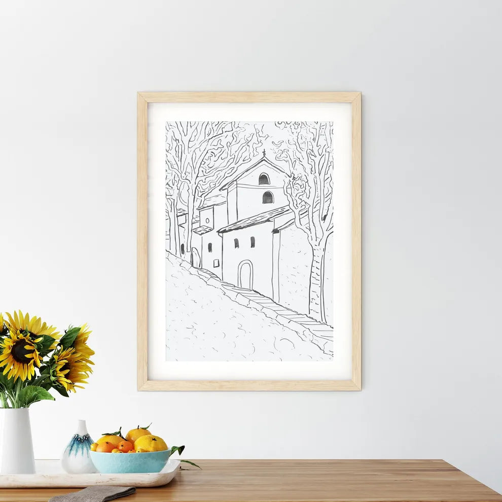Italy - A Drawing Of A Building Custom Print