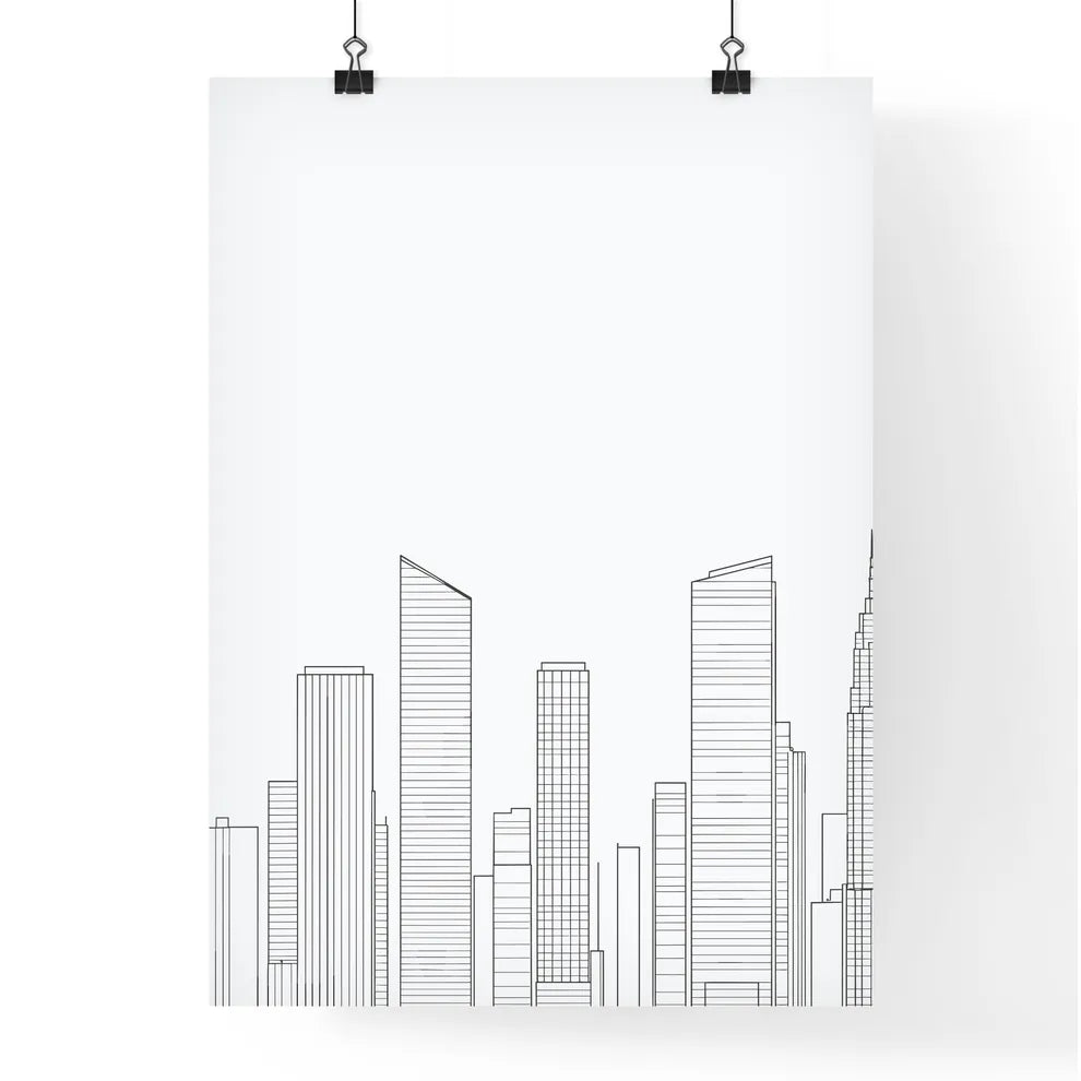 Manhattan Skyline - A Line Drawing Of A City Poster