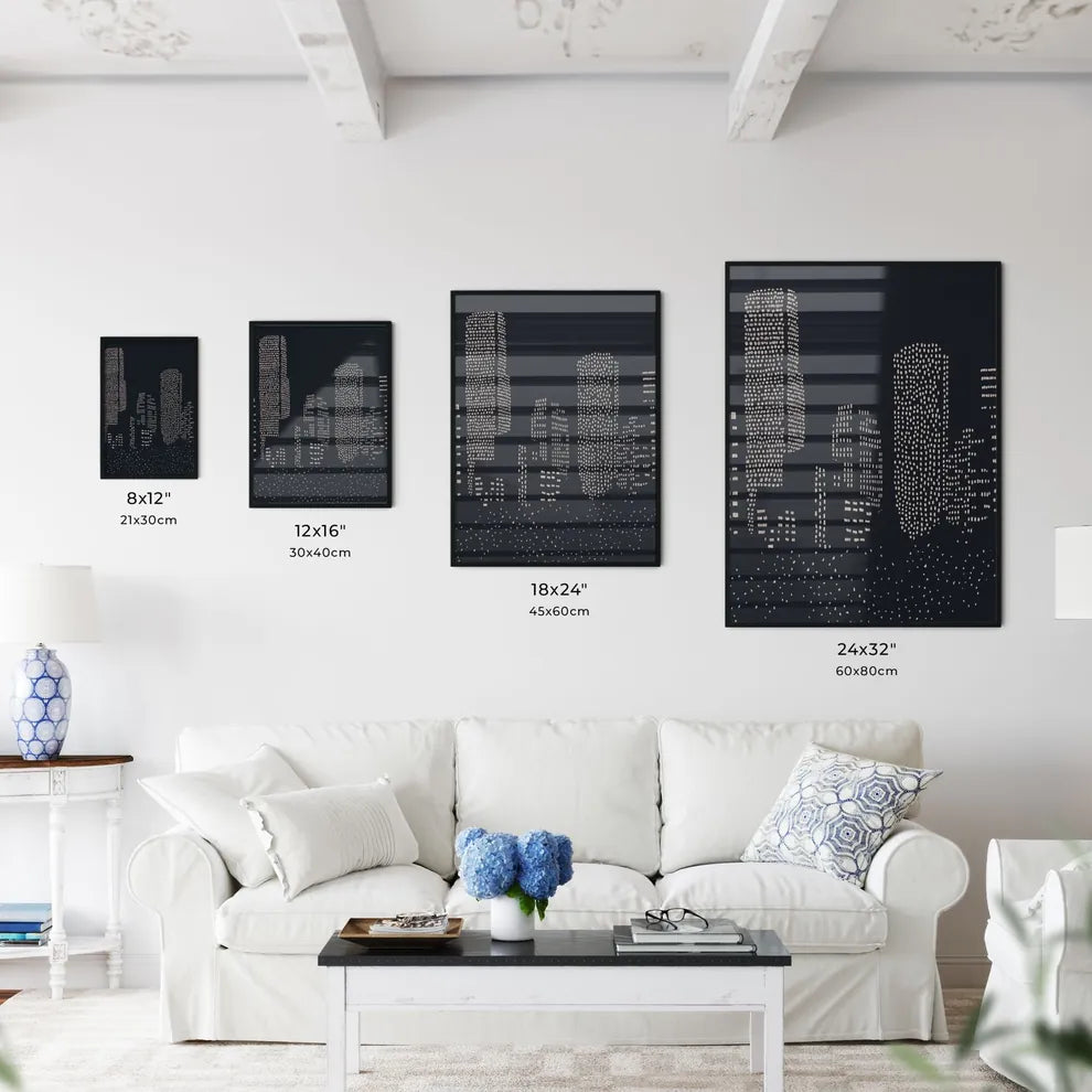 New York Buildings - A City Skyline With Many Small Objects Size Chart