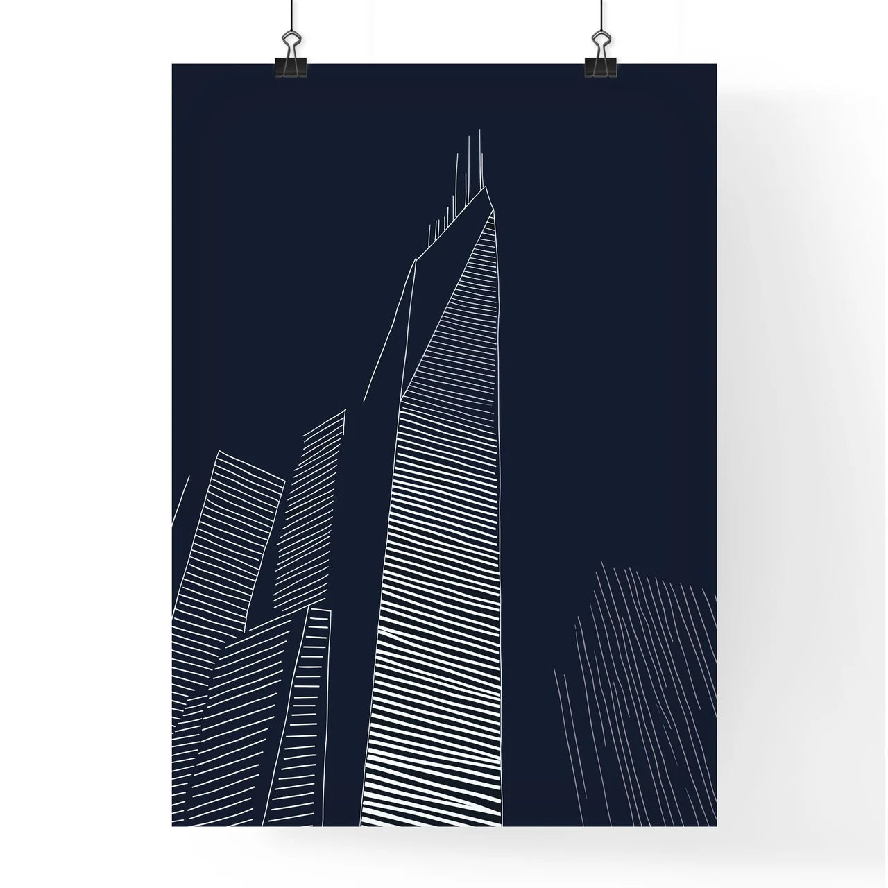 New York Buildings - A Drawing Of A Skyscraper Poster