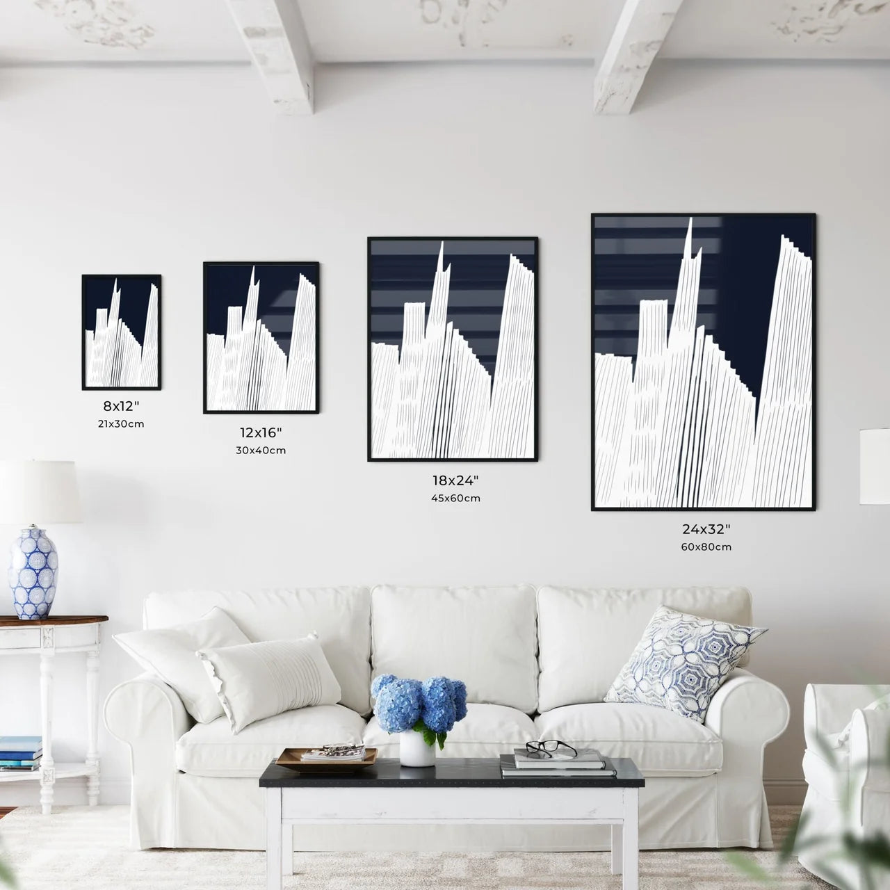 New York Buildings - A White Line - Kitchen Hangings