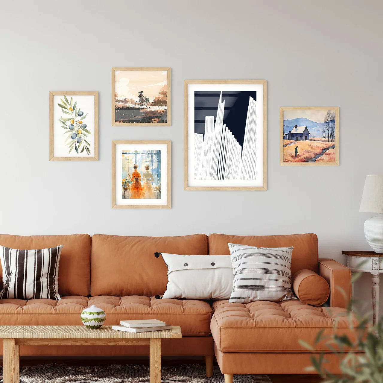 New York Buildings - A White Line Wall Art