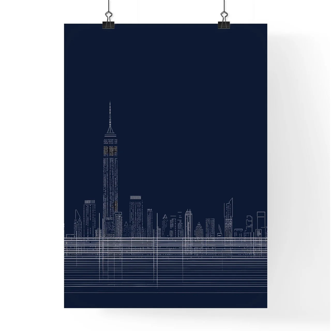 New York City Skyline - A City Skyline With A Tall Building Poster