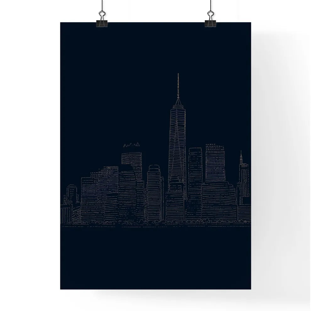 New York City Skyline - A Drawing Of A City Skyline Poster