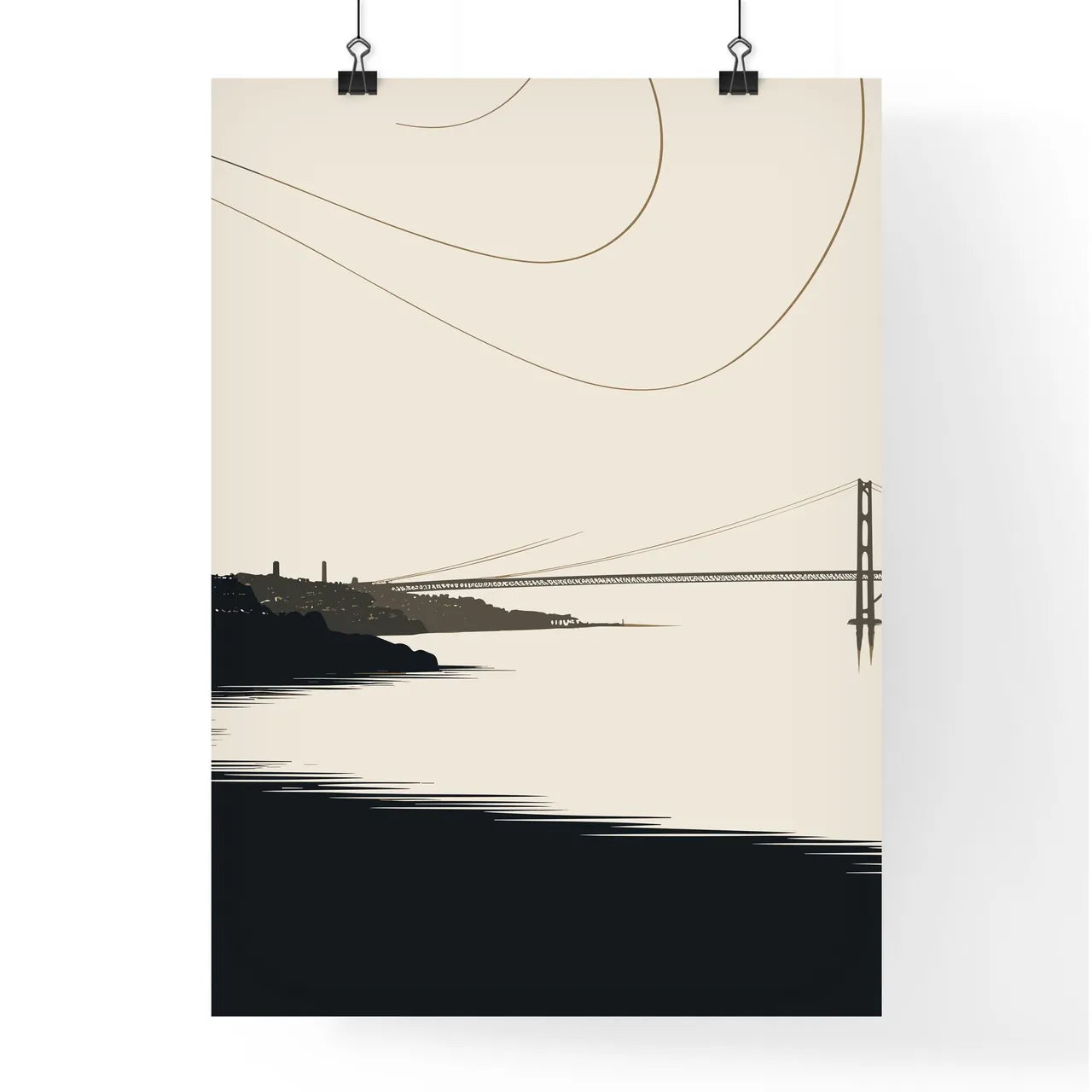 Porto Portugal Waterline And Skyline - A Bridge Over Water With A City In The Background Poster