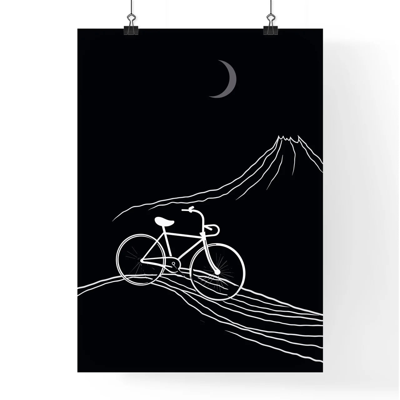 Riding A Bike - A White Bicy Poster