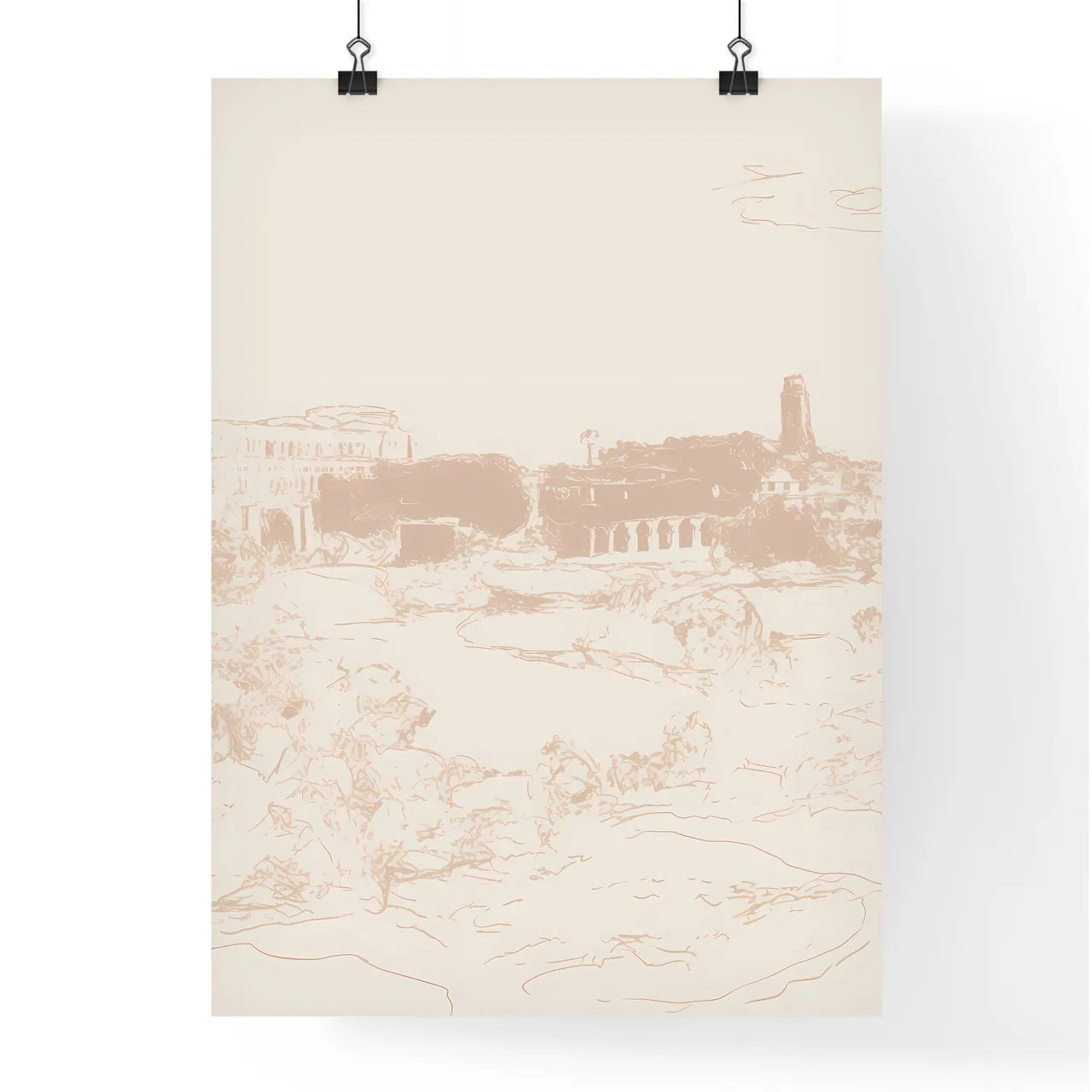 Rome Italy Impressive Skyline - A Landscape With Buildings And Trees Poster