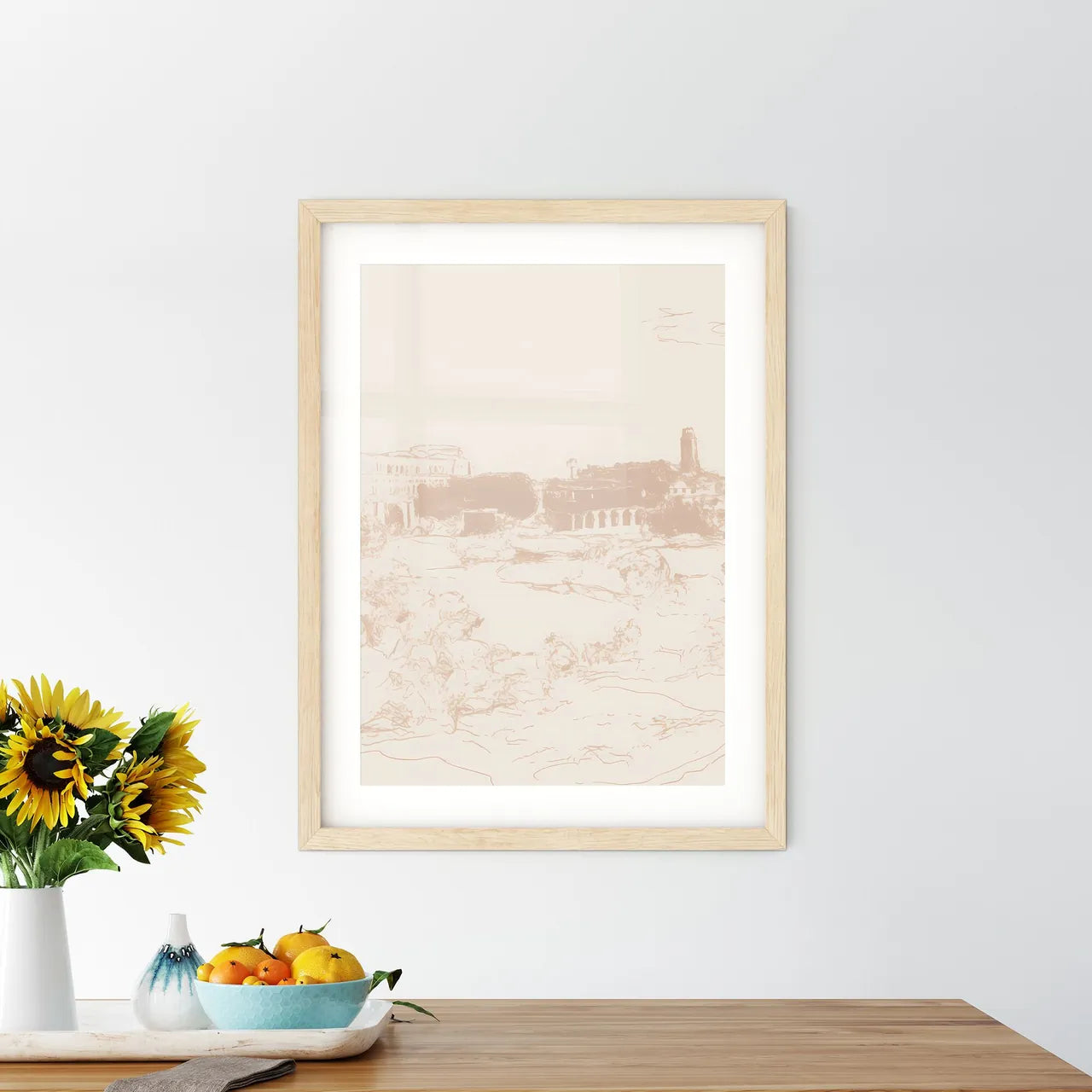 Rome Italy Impressive Skyline - A Landscape With Buildings And Trees Custom Print