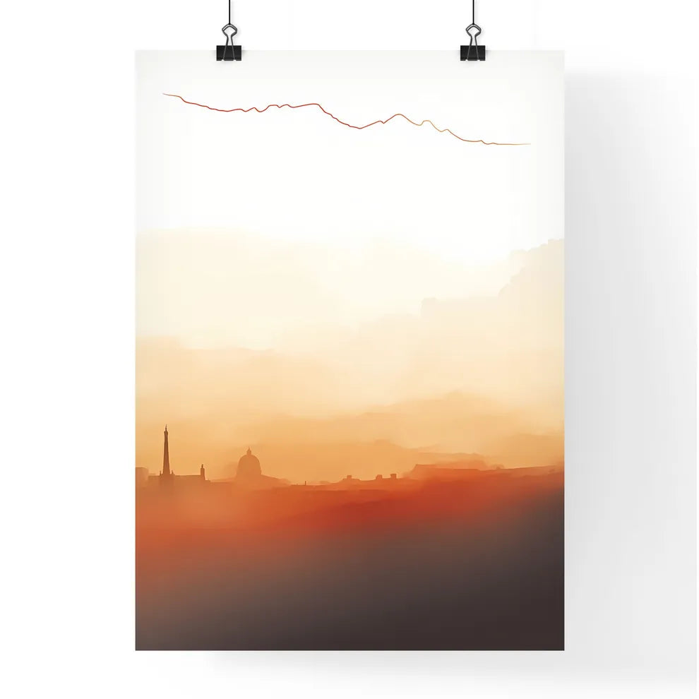 Rome Italy Impressive Skyline - A City Skyline With A Red Kite Flying In The Sky Poster