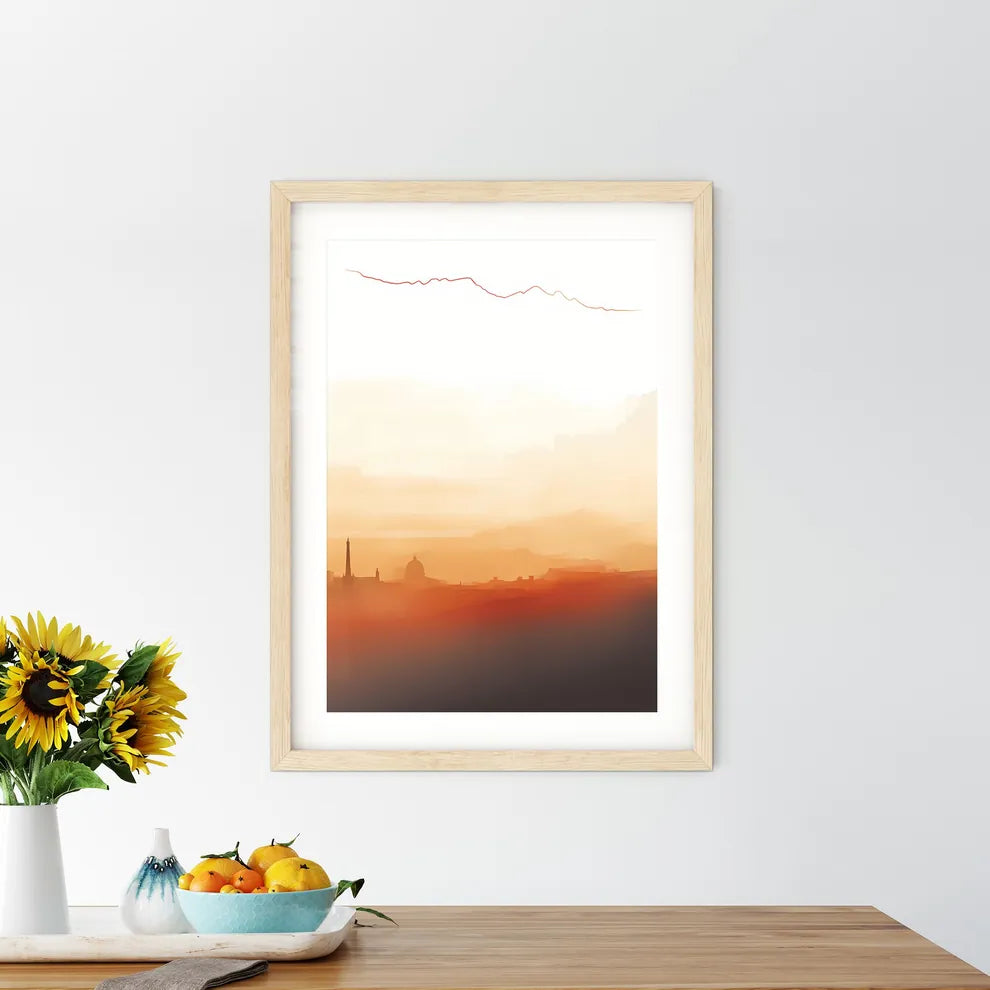 Rome Italy Impressive Skyline - A City Skyline With A Red Kite Flying In The Sky Custom Print