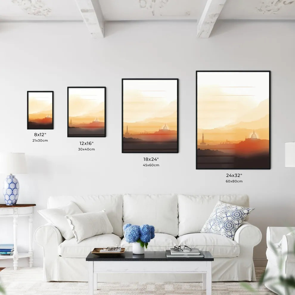 Rome Italy Impressive Skyline - A City Landscape With Mountains And A Sun Size Chart