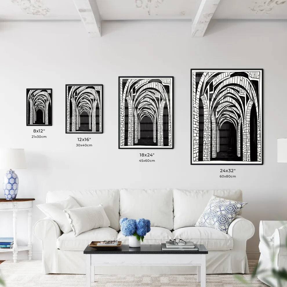 Rustic Arches Poster Black Marker Style Drawing Woodc B773264E-6Fc8-4B01-9Eb3-21D5B9471C70 0 - A Black And White Drawing Of A Stone Archway Size Chart