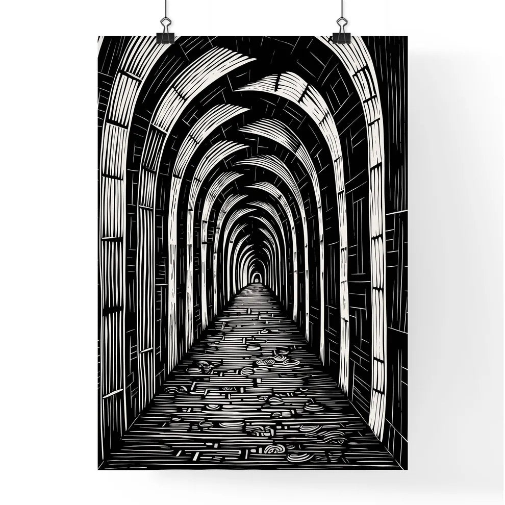 Rustic Arches Poster Black Marker Style Draw Poster