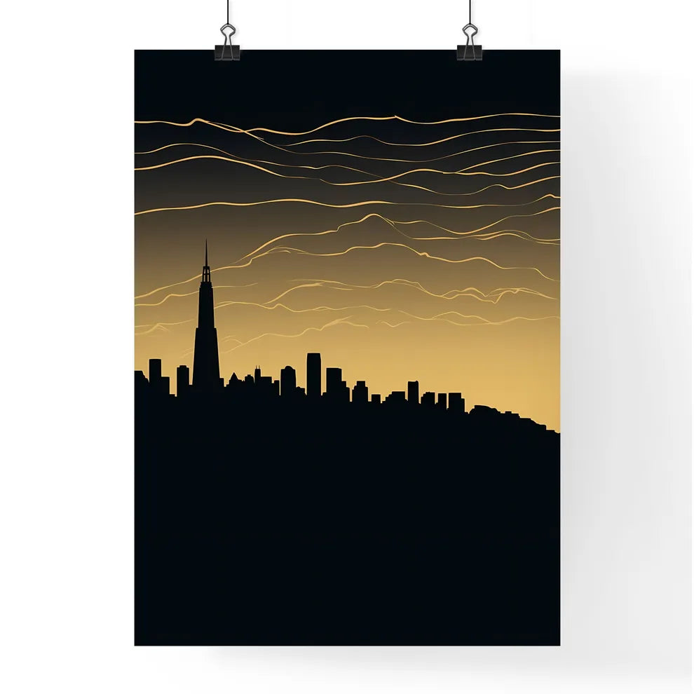 San Francisco Skyline - A Silhouette Of A City With A Tall Building In The Distance Poster
