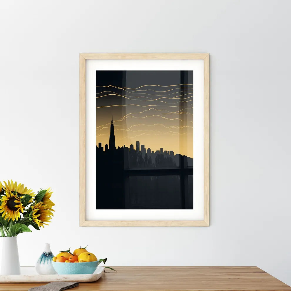 San Francisco Skyline - A Silhouette Of A City With A Tall Building In The Distance Custom Print