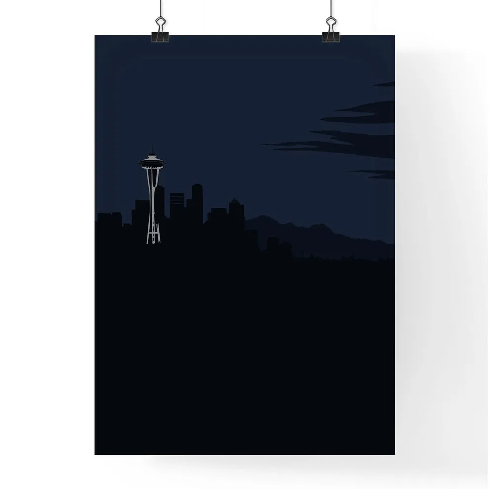 Seattle Skyline - A City Skyline At Night Poster