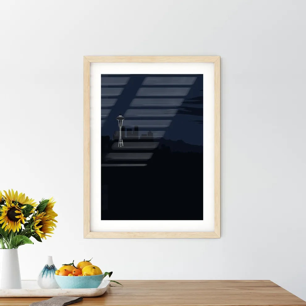 Seattle Skyline - A City Skyline At Night Custom Print